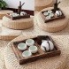 BEYST Japanese Tatami Floor Pillow,Woven Straw Seat Cushion Pad,Handmade Round Tatami Yoga Floor Seat Pad Breathable Cushion,for Garden Dining Room Decoration