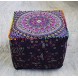 CRAFT KALA Mandala Floor Pillow Cushion Seating Throw Cover Hippie Decorative Bohemian Ottoman Poufs Pom Cases Boho Indian Large Pouf Yoga Decor Case Camel Square Size: 18 X 18 X 14 inches