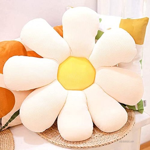 Deaboat 20” Flower Floor Pillow Daisy Flower Shape Cushion Cute Seating Pad Plush Chair Cushion Oversized Throw Pillow for Home Decoration Kids Girls Women Gifts White Daisies 20x20 INCH