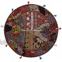 DK Homewares Round Ethnic Floor Cushions for Kids Dark Brown 32 Inch Patchwork Yoga Ottoman Stool Home Decor Embroidered Vintage Cotton Indian Floor Pillow Bed 32x32