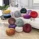 Elero Round Pillows Velvet Pleated Circle Pillow Chair Cushion Floor Pillows Home Decorations for Home Couch Chair Bed Car Burgundy