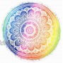 Emprelex 32 Inch Flower Mandala Floor Pillow | Hand-Printed Round Floor Cushion | Organic Cotton | Ideal for Living Room Bedroom and Yoga Room | Cover Only | Rainbow