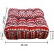 FAMIFIRST Square Cotton Linen Solid Floor Cushion Tufted Meditation Yoga Tatami Seating Cushion for Living Room Bedroom Balcony Office Outdoor 23x23 Inch Red Galsang Flower