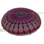 flyingasedgle Indian Large Round Pillow Cover Decorative Mandala Pillow Sham Indian Bohemian Ottoman Poufs Pom Pom Pillow Cases Outdoor Cushion Cover Pink Purple 32 inches Round