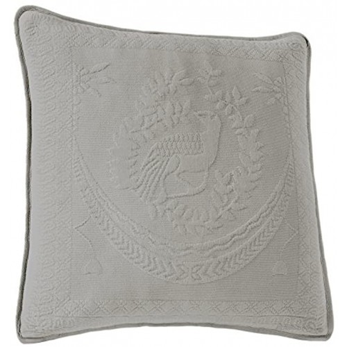 Historic Charleston King Charles Classic European Matelasse Cotton Decorative Pillow Case Throw Pillow 20 x 20 Grey