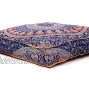 Krati Exports Indian Floor Pillow Cushion Covers in Mandala Design Blue Multi
