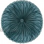 Liiopoz Round Decorative Pillow 15 Large Velvet Floor Couch Pillow Handcrafted Pleated Round Throw Pillow Decoration for Chair Sofa Bed and Car 1 Pack Teal