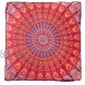 Madhu International Tapestry Floor Pillow Sham Made of 100% Cotton Decorative Tapestry Cushion Cover Tapestry Floor Pillow Covers Pouf Covers for Living Room Bedroom 35” x 35” Maroon