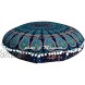 Maniona 32 Blue Mandala Barmeri Large Floor Pillow Cover Cushion Meditation Seating Ottoman Throw Cover Hippie Decorative Zipped Bohemian Pouf