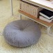 NOVWANG Natural Linen Round Floor Pillow Seating Cushion with Removable Zippered Cover Room Décor Pouf for Meditation Yoga 17.7by17.7inches Light Grey