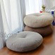 NOVWANG Natural Linen Round Floor Pillow Seating Cushion with Removable Zippered Cover Room Décor Pouf for Meditation Yoga 17.7by17.7inches Light Grey