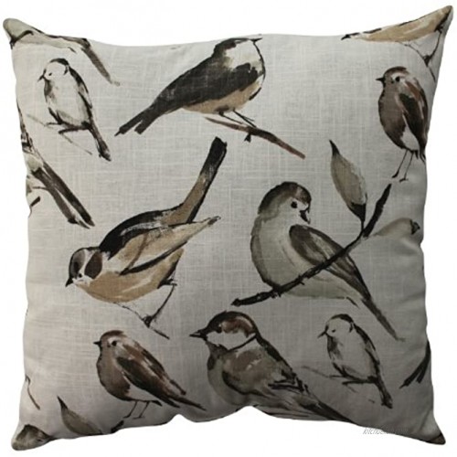 Pillow Perfect Bird Watcher Floor Pillow 24.5-Inch Charcoal
