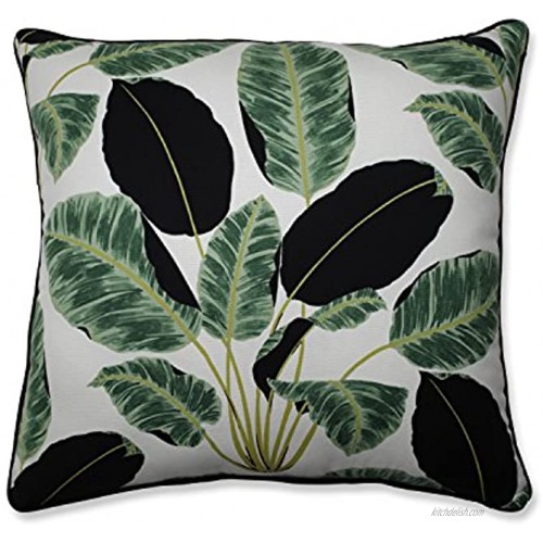 Pillow Perfect Hojas Cubanas Rainforest Floor Pillow 25-inch Black