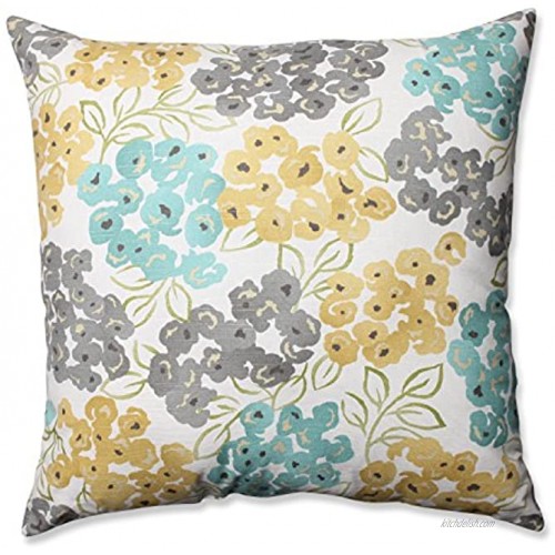 Pillow Perfect Luxury Floral Pool Floor Pillow 24.5-Inch,Aqua|grey Yellow