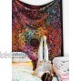 Popular Handicrafts Tie Dye Hippie Kaleidoscopic Star Intricate Floral Design Indian Bedspread Good Luck Marshala 54x84 Inches,140cmsx215cms Tye Dye Multi Color