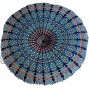 Rajasthaniartdecor Mandala Screen Printed Round Pouf Cover Round Pillow Cushion Cover for Living Room Dorm Room Meditetion Round Blue Colour 32 Inches Pouf Cover Cover Only