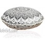 Rajasthaniartdecor Round Pouf Cover Cushion Cover Cotton with Pom Pom Pouf Cover Meditetion Seating for Living Dorm Room Size 32 Inches Cover Only