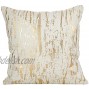 SARO LIFESTYLE Loretta Collection Distressed Metallic Foil Design Cotton Floor Pillow 27 Gold