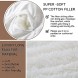Soft Square Floor Pillow Cushion Large Floor Cushion for Sitting Oversized Fluffy Floor Seating Pillow Washable & Zippered Faux Fur Fuzzy Floor Seat Cushion Big 23.6 Inch White