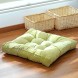 Square Meditation Pillow for Seating on Floor Solid Thicken Futon Pillow Seat Tatami Floor Cushion for Yoga Corduroy Chair Pad Adults & Kids 22x22 Inch Green