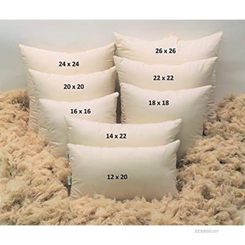 12 x 20 Euro Pillow Organic Cotton Kapok Fill