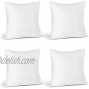 A1 Bhadiez 4 Pack 20 x 20 Premium Hypoallergenic Stuffer Pillow Inserts Sham Square Form Polyester 20 L X 20 W Standard White