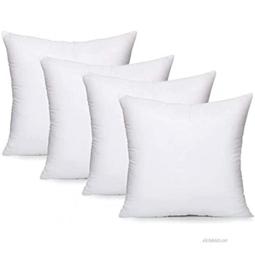 Aooba Throw Pillows Insert Stuffer Pillow Inserts Square Indoor Decorative Pillows Bed and Couch Pillows,18 x 18 Inches（White）