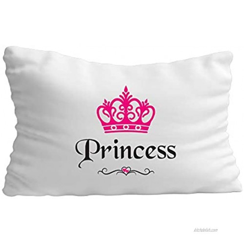 Arty Huts Pillowcase for Kids Home Bedroom Decor | Princess Pillow-Girls White Satin Pillowcase | Pillowcase for Baby Bedding Cover | Pillow Covers Decorative | Birthday for Her- 19.7 X 30 Inches