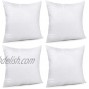 EVERMARKET Square Sham Stuffer Hypo-Allergenic Poly Pillow Form Insert Pure White 16 L x 16 W 4 Pack