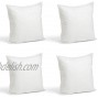 Foamily Throw Pillows Insert Set of 4 16 x 16 Insert for Decorative Pillow Covers Made in USA Bed and Couch Pillows