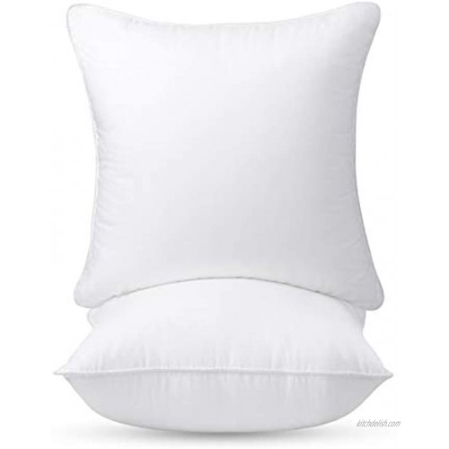 HOMEIDEAS Throw Pillow Inserts 18x18 Inch 100% Cotton Couch Pillow Inserts Stuffer Pillow Inserts Sham 2 Pack