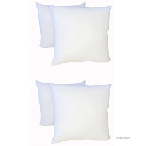 ICC Throw Pillows Insert Bed Couch Indoor Decorative Stuffer Pillow Inserts Sham Form Polyester White Cushion High-Resilient Rectangle Square Filler 20 x 20 Inches Set of 4