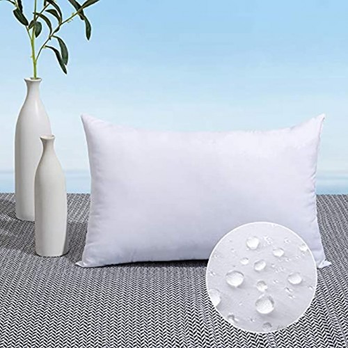 MIULEE Outdoor Pillow Insert Waterproof 12x20 Throw Pillow Insert Premium Hypoallergenic Pillow Stuffer Sham Rectangle for Patio Furniture