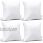 OTOSTAR Throw Pillows Inserts 18x18 Inches Set of 4 Square Form Cushion Stuffer for Couch Sofa Bed Indoor Decorative Pillows Inserts White