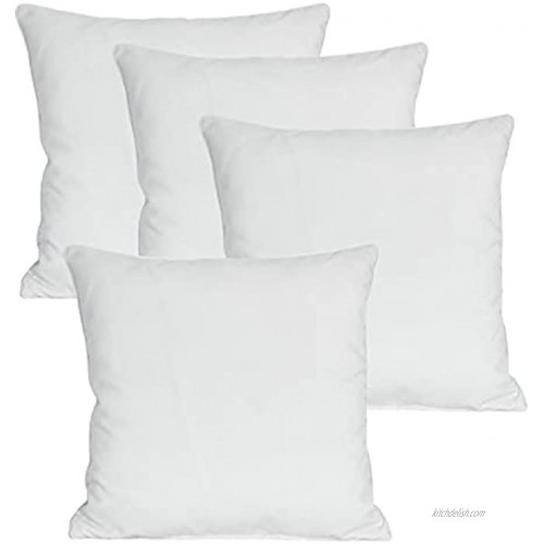 Pal Fabric Pack of 4 Square Pillow Insert for Sham or Decorative Pillow for 18x18 Cover 18x18 Microfiber