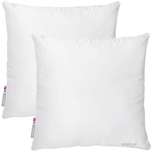 Pal Fabric Set of 2 Premium 26x26 White Cotton Feel Microfiber Square Sham Euro Sofa Bed Couch Decorative Pillow Insert Form Fill Stuffer Cushion Made in USA 26x26 Product Name