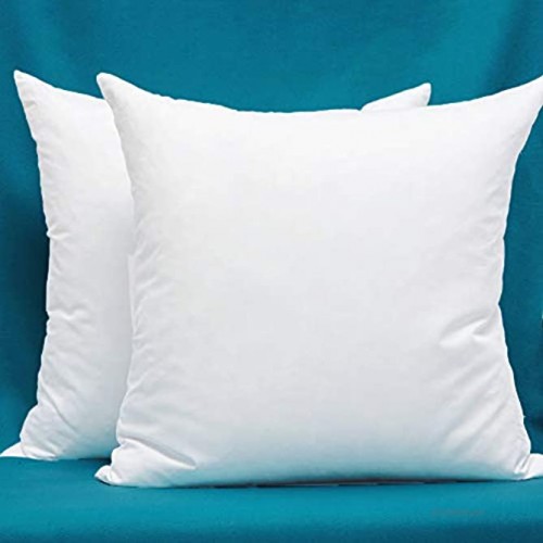 Set of 2 Cotton Fabric Pillow Inserts Filled with Down and Feather Decorative Throw Pillows Inserts