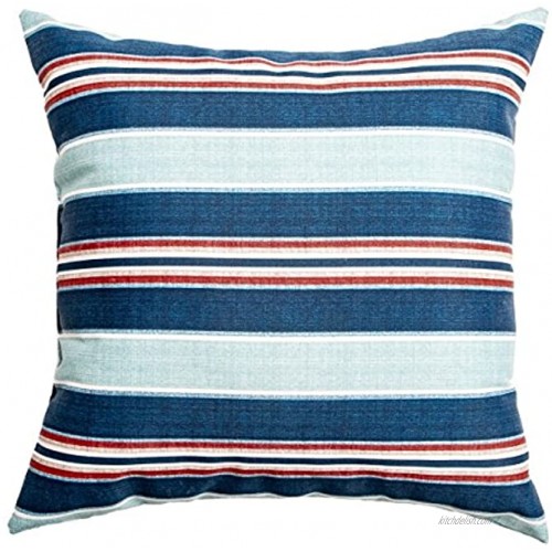 Softline Home Fashions Sunline Vesper Stripe Decorative Indoor Outdoor Throw Pillow Slate Blue