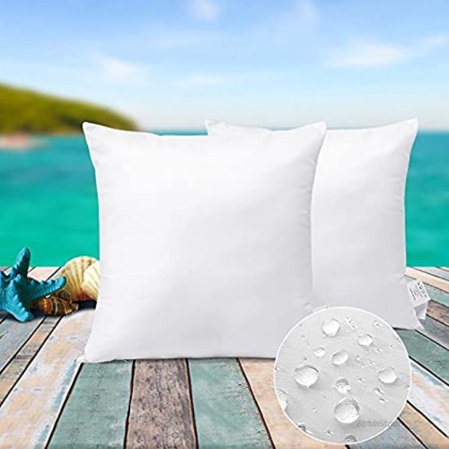 SOLEEBEE Water Resistant Throw Pillow Inserts,Square Set of 2 Decorative Throw Pillow Inserts,Hypoallergenic Couch Cushion Sham Stuffer 18 x 18 Inches