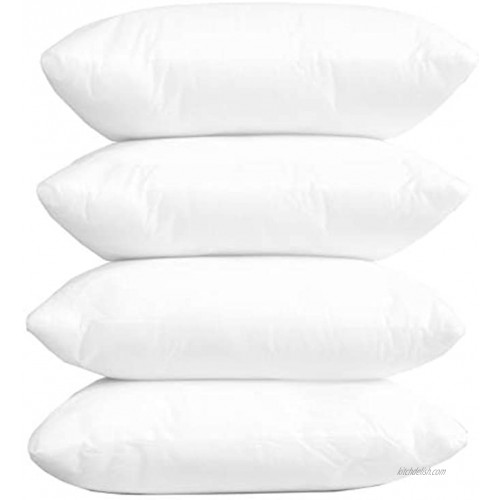 Tex Trend 100% Polyester Throw Pillow Inserts Cushion Fillers for Bed Couch Sofa Car Premium Quality Pack of 4 18 X 18 Inches Decorative Cushions for Multipurpose Usage