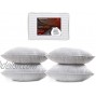 Throw Pillows | Cushions | Pillow Inserts | Bounce Back Pillow Inner | Pack of 4 | Premium Quality Virgin Ball Fiber Filling | 16 x 16 in 40 x 40 cm | White Cotton Satin Cover 4 Pack | 16 x 16