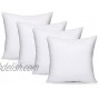 Yoodelife Square Sham Stuffer Hypo-Allergenic Poly Pillow Insert Form White 18 L x 18 W 4 Pack