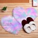 2 Pieces Fluffy Faux Sheepskin Area Rug Heart Shaped Rug Fluffy Room Carpet for Home Living Room Sofa Floor Bedroom 12 x 16 Inch Purple Blue Pink