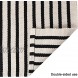 Ailsan Boho Stripe Outdoor Rug 3' x 5' Cotton Woven Black and Cream Throw Rugs Runner Farmhouse Layered Welcome Doormat Washable Reversible Area Rug Bathroom Floor Mat for Bedroom Living Room Kitchen