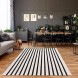Ailsan Boho Stripe Outdoor Rug 3' x 5' Cotton Woven Black and Cream Throw Rugs Runner Farmhouse Layered Welcome Doormat Washable Reversible Area Rug Bathroom Floor Mat for Bedroom Living Room Kitchen