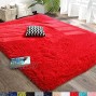 Amangel Red Ultra Soft Fluffy Rugs for Bedroom Living Room 4' x 5.3' Furry Throw Area Rugs for Kids Boys Baby Room Plush Shag Rug for Nursery Dorm Non-Slip Shaggy Modern Decorative Carpet