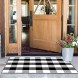 Aytai Buffalo Plaid Rugs Hand-Woven Buffalo Check Rug Cotton Plaid Outdoor Rug Black and White Rug Door Mats Area Rugs Front Porch Decor for Outdoor Kitchen Bathroom Farmhouse Laundry Room