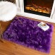 BENRON Super Soft Faux Sheepskin Fur Living Room Rug Luxury Fluffy Faux Fur Rug for Bedroom Rectangle Shaggy Area Rug 2x3 Feet Purple