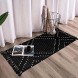 Boho Kitchen Rug 2 x 4.3',Machine Washable Woven Cotton Runner Rug with Tassel Moroccan Tribal Decorative Throw Floor Mat for Porch Doorway Laundry Kitchen Cute Entryway Carpet