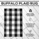 Buffalo Check Outdoor Rug 27.5x43 Cotton Blend Multipurpose Indoor and Outdoor Use Floor Mat Doormat Kitchen Rug Porch Rug Black and White Decor Available in 3 Sizes Casa Tale